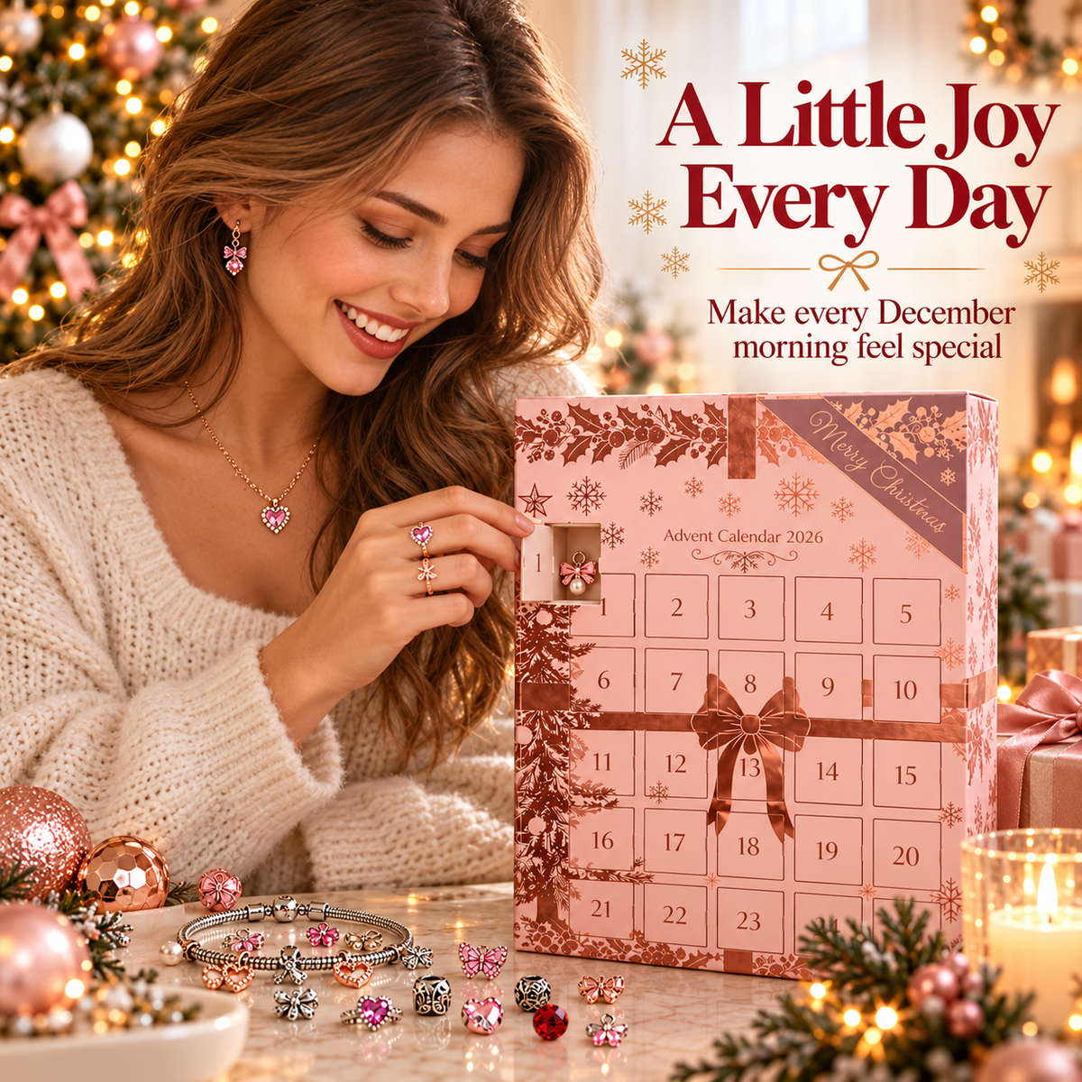 🎀 24-Day Jewelry Advent Calendar – Daily Mystery Charms & Holiday Surprises ✨🎄