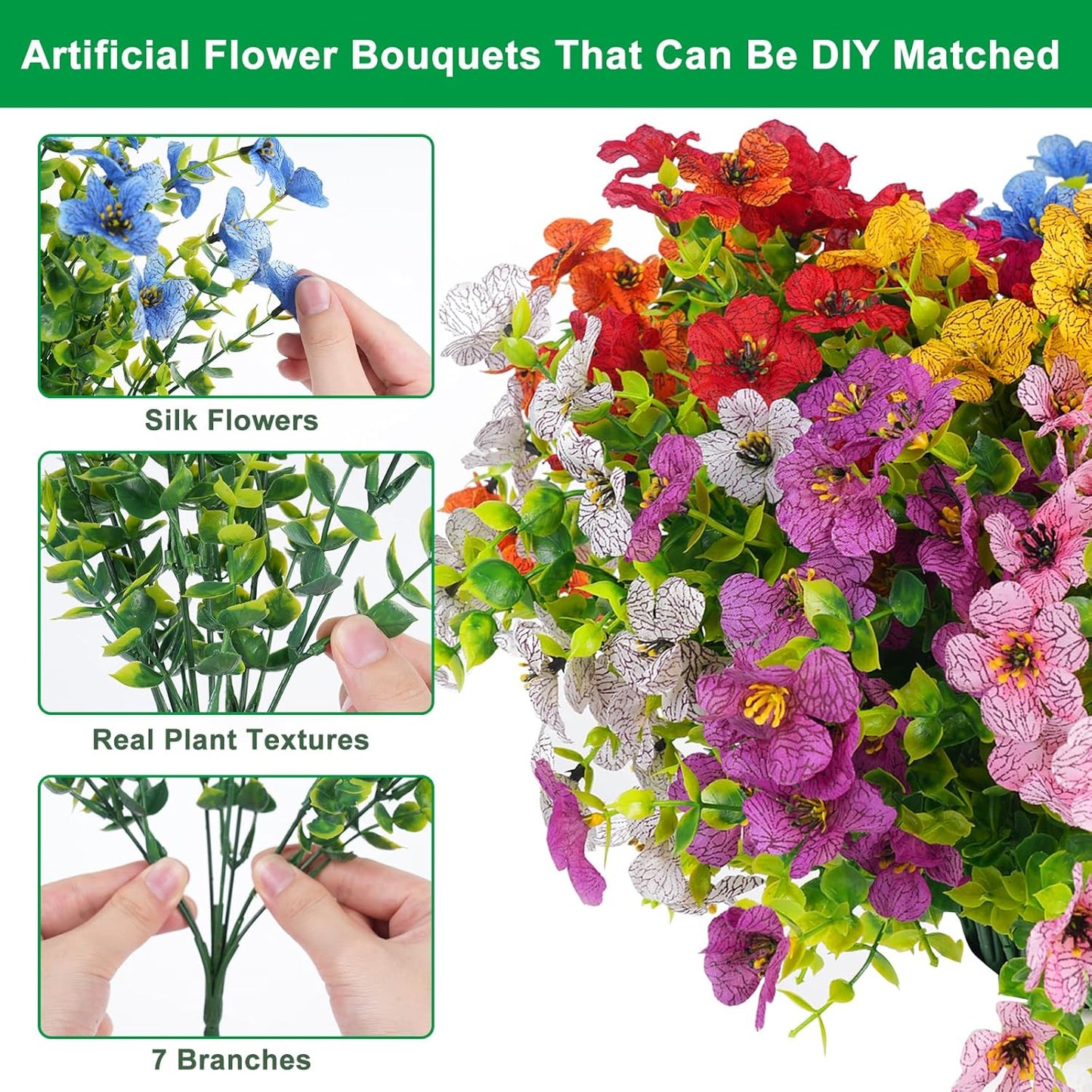 💐🌺UV Resistant Fade-Free Colourful Artificial Flower