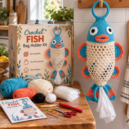 🎁Crochet Animal Bag Holder DIY Kit – Cute & Functional Hanging Storage Craft Kit🎁