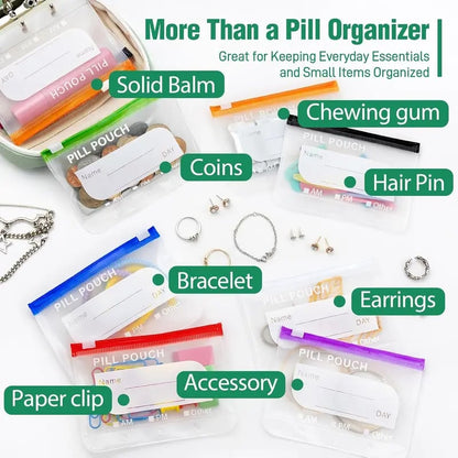 💊A8 Waterproof Pill Pouch Set – 7 Days of Meds & Vitamins💧Waterproof & Crush-Resistant Shell
