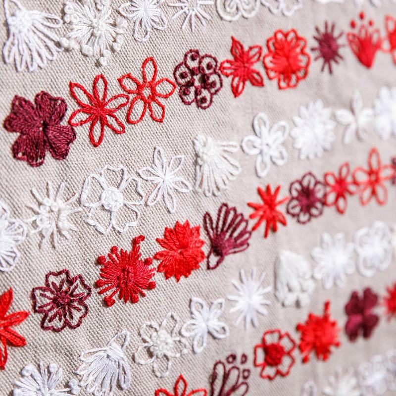 ⚡Hot Sales 49% OFF - 🎨🧵Red, White & Bloom Embroidery Kit