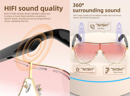 🕶️🎵Smart Bluetooth 5.4 Sunglasses with Open-Ear Audio Blue Light Blocking UV Protection Waterproof