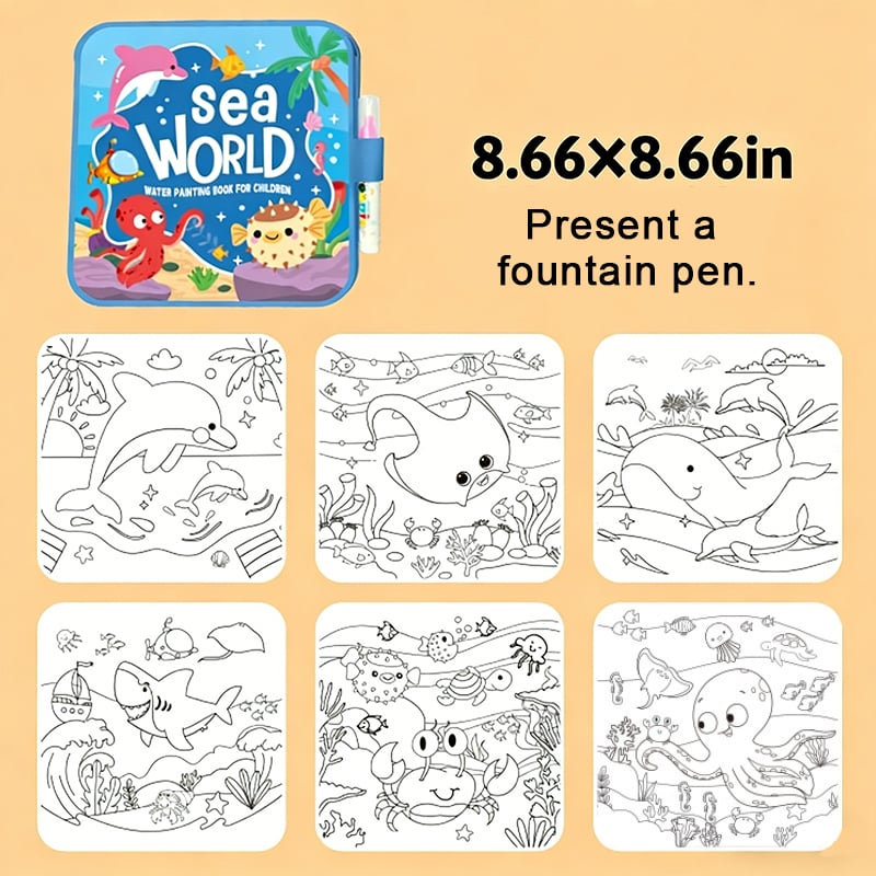 🖼️Beginner-Friendly- 🎨Toddler Watercolor Coloring & Doodle Book - A Fun, Mess-Free Creative Activity