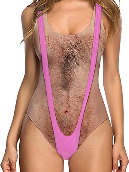 🔥Last Day 50% OFF ✨Funny Hairy Chest One Piece Swimsuit