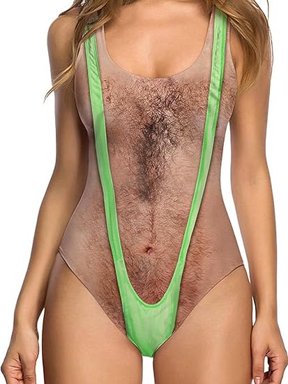 🔥Last Day 50% OFF ✨Funny Hairy Chest One Piece Swimsuit