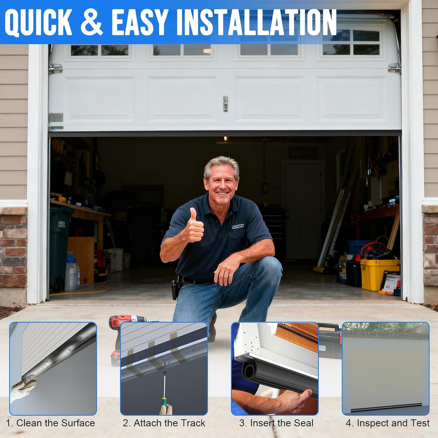 🌧️ 50% OFF Garage Door Bottom Seal – Block Rain, Dirt & Pests 🏠