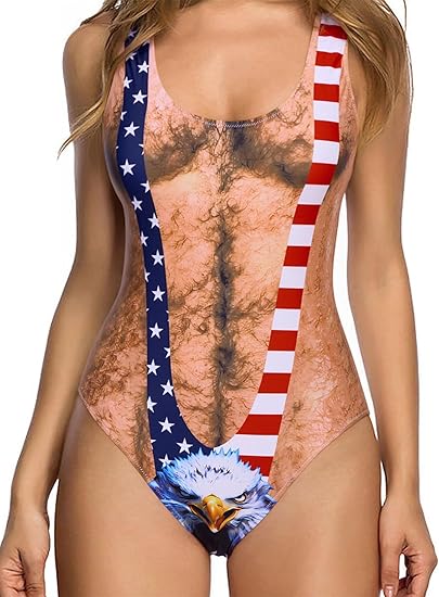 🔥Last Day 50% OFF ✨Funny Hairy Chest One Piece Swimsuit