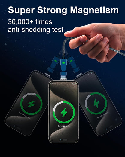 ⚡ 100W Magnetic Fast Charging Cable 🔄 180° Swivel Elbow for Gaming & Laptops