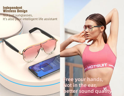 🕶️🎵Smart Bluetooth 5.4 Sunglasses with Open-Ear Audio Blue Light Blocking UV Protection Waterproof
