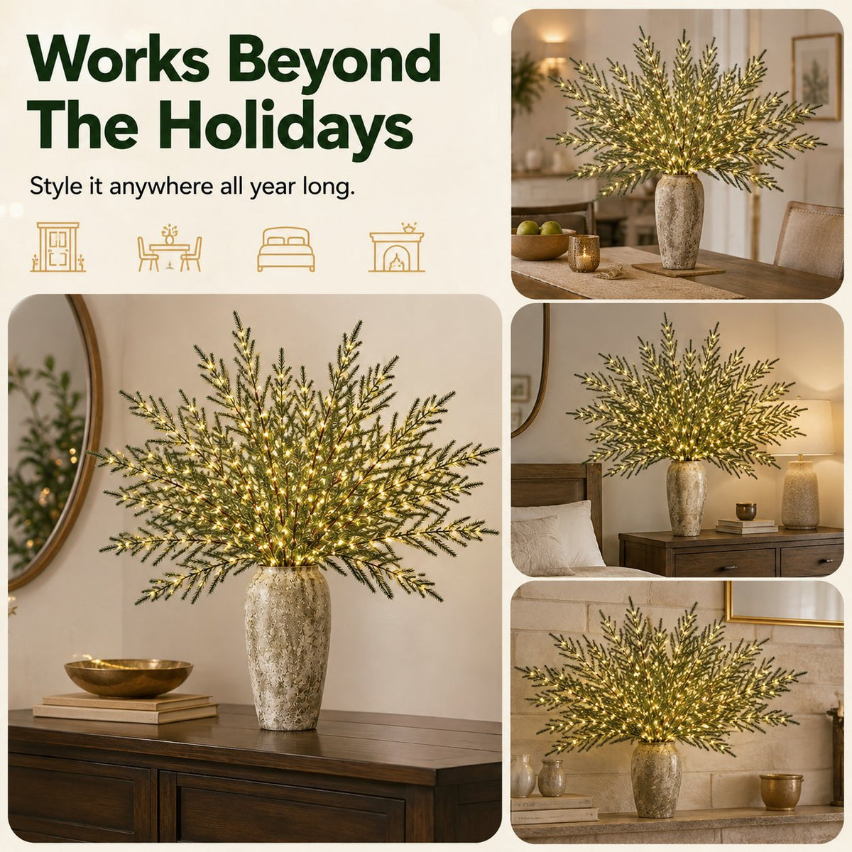 Pre-Lit Evergreen Branch Lights