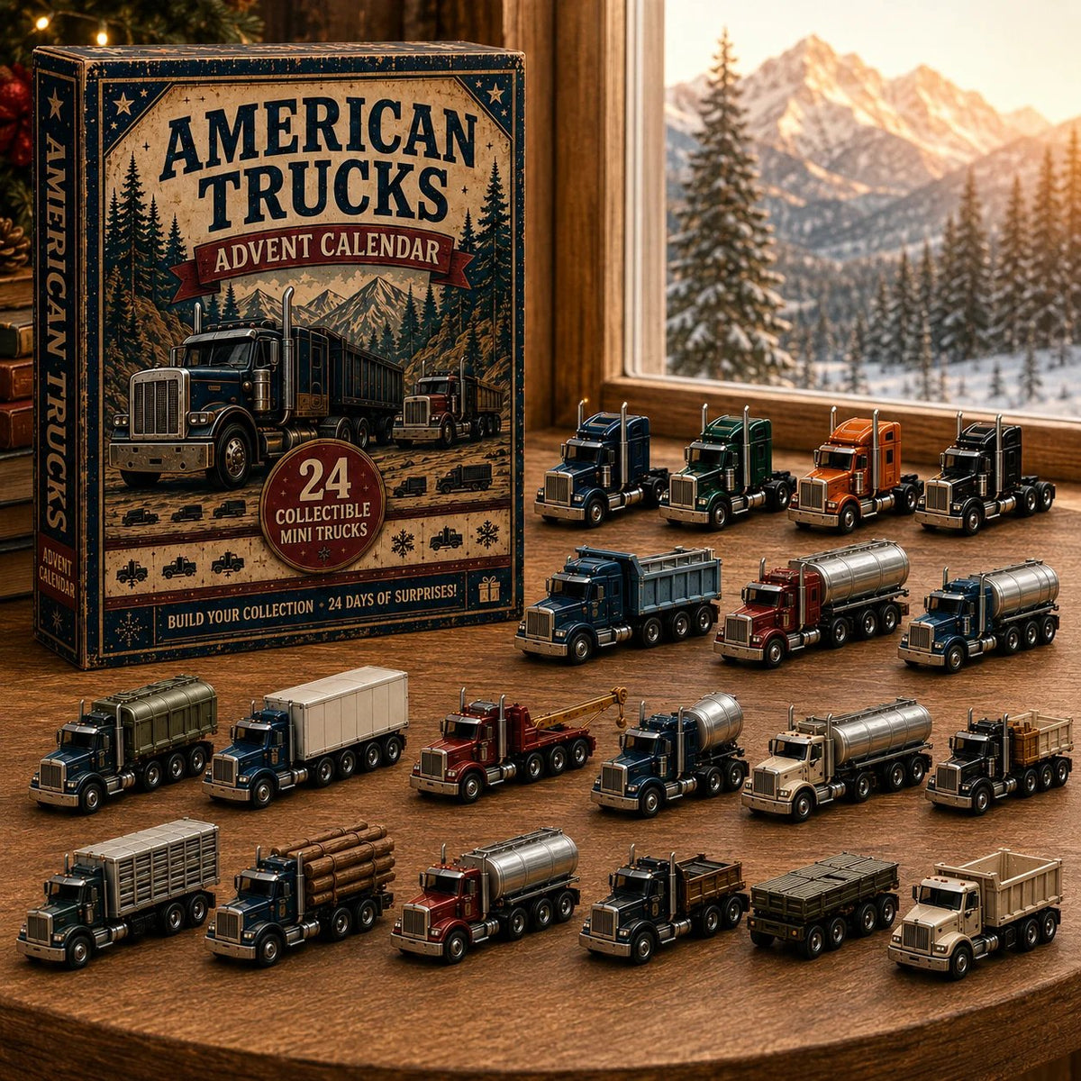 🔥HOT SALE 49% OFF🚚American Trucks Advent Calendar 2026 – 24 Days of Collectible Mini Truck Surprises, Acrylic Charms Blind Box