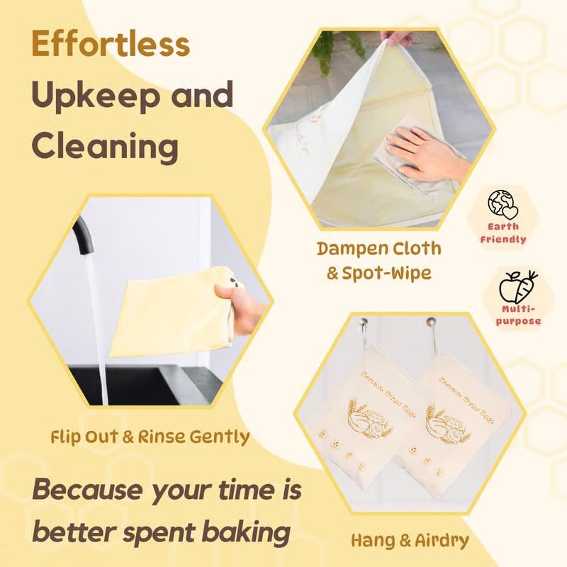 🔥Last Day 49% OFF 🍞Wide Zipper Access Reusable Cotton & Beeswax Bread Bags – Keep Your Sourdough Fresh🌟