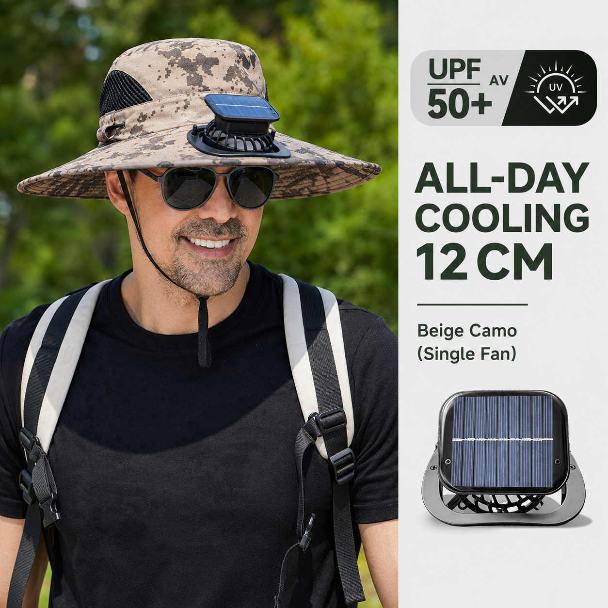 🌞 Solar-Powered Cooling Hat | Stay Cool Outdoors, No Batteries Needed