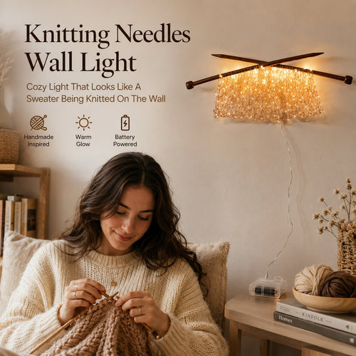 Knitting Needles Wall Light