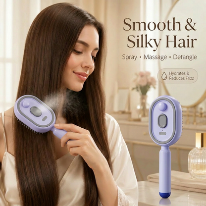 💨 Electric Spray Air Cushion Massage Comb |💆‍♀️ Anti-Static Detangling Hair Brush with Soothing Mist