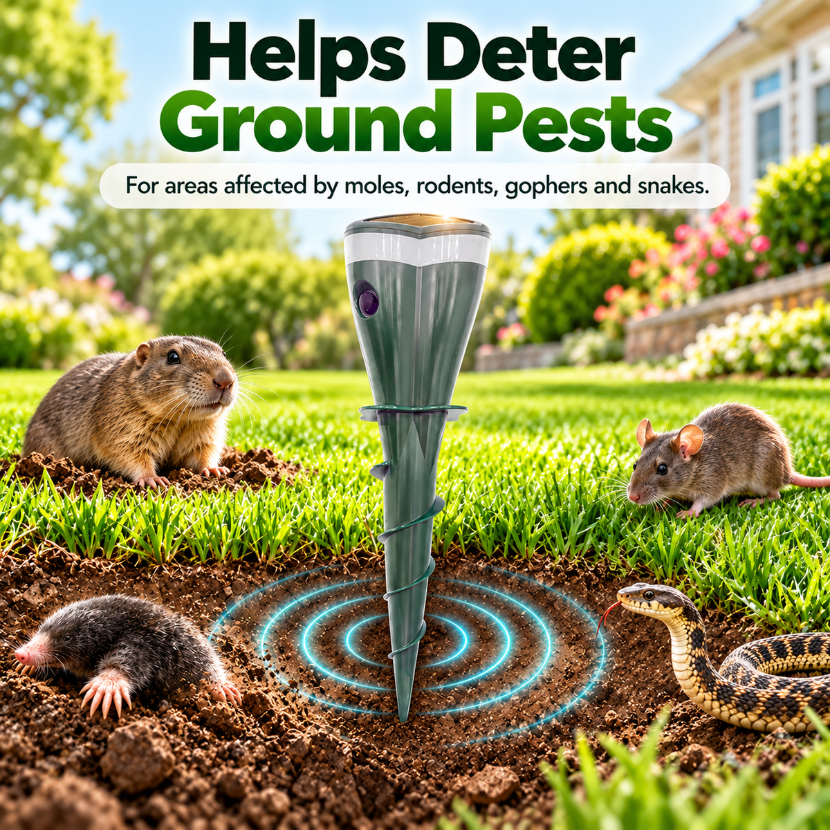 Solar-powered rodent repellent