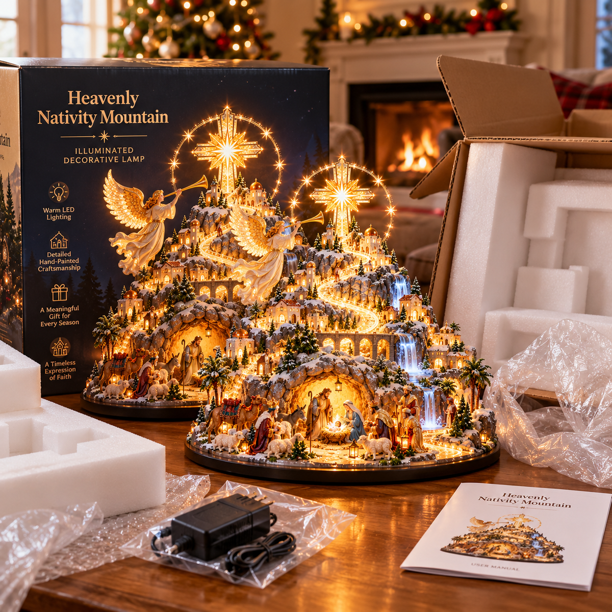 🔥Last Day 50%✨ Where Bethlehem Glows | Illuminated Nativity Mountain Scene
