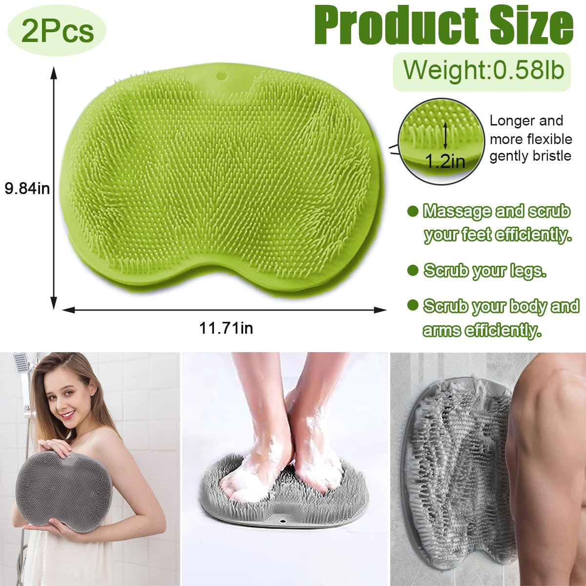 🔥Last Day 50% OFF🔥Hands-Free Silicone Foot Scrubber Mat for Shower | Clean & Massage Feet Easily