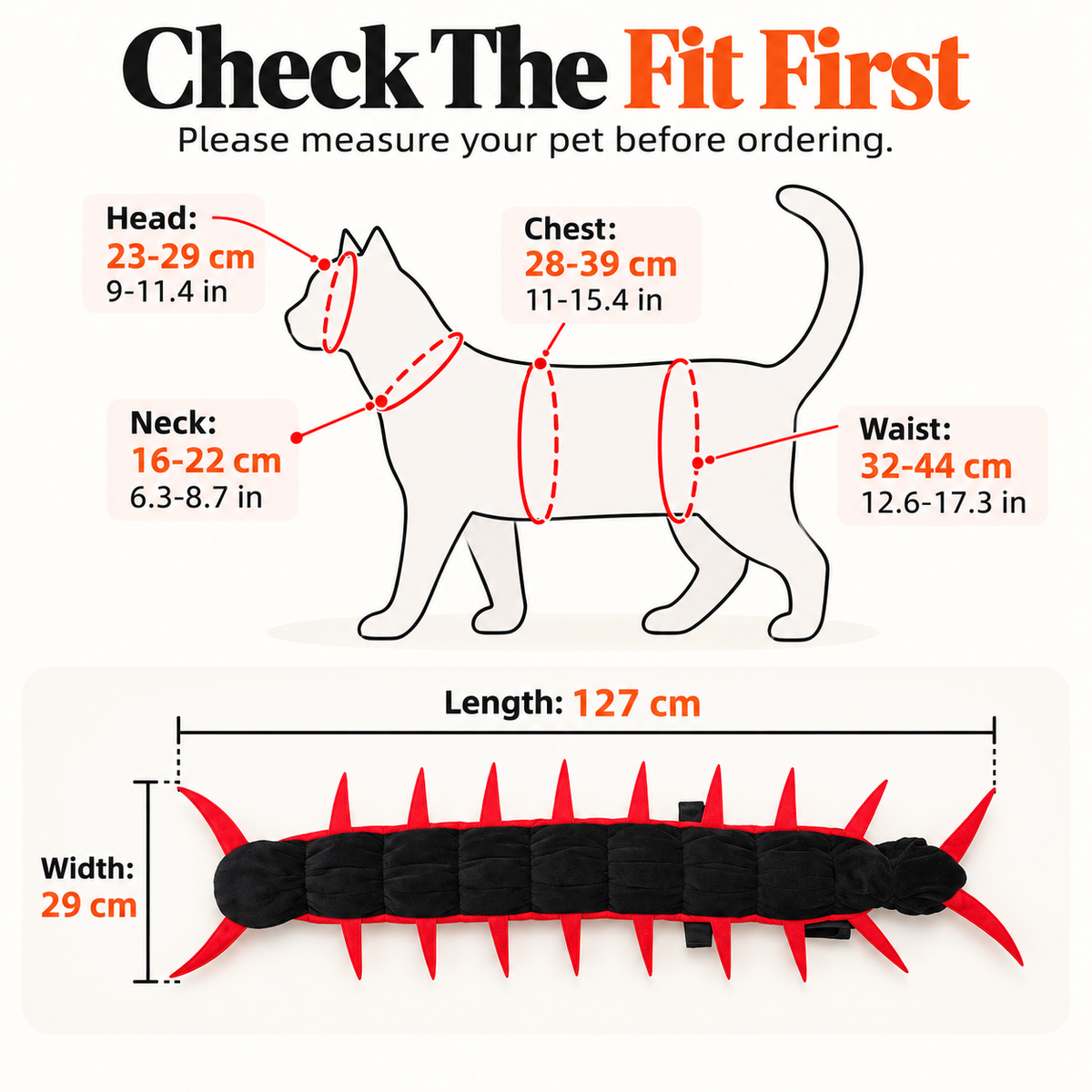 🎃 Halloween Centipede Cat Costume – 3D Spooky Pet Outfit