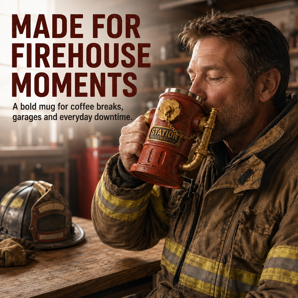 Vintage Fire Hydrant Mug – 12 oz Firefighter Gift with Stainless Steel Liner