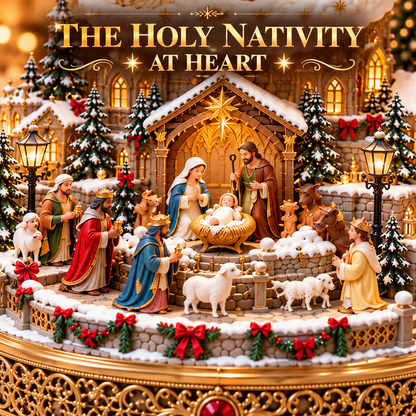 🔥 LAST DAY 48% OFF 🔥 Heavenly Angel Choir | Lighted & Rotating Christmas Nativity Village