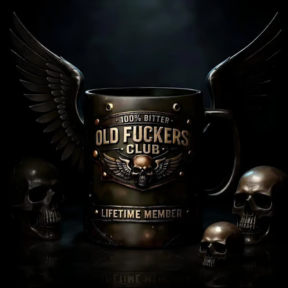 🏆Flash Sale 49% OFF - ❤️☕ OLD FUCKERS CLUB Mug - 100% Bitter, Always Real. Lifetime Member. 😎💀