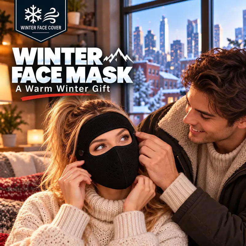 Winter protective face mask with detachable goggles, windproof and warm, fleece-lined—unisex