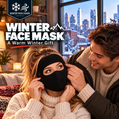 Winter protective face mask with detachable goggles, windproof and warm, fleece-lined—unisex