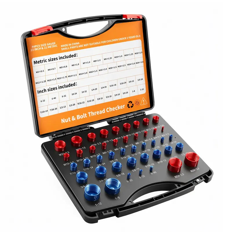🔩 Nut & Bolt Thread Checker Set – Find Any Bolt Size in Seconds