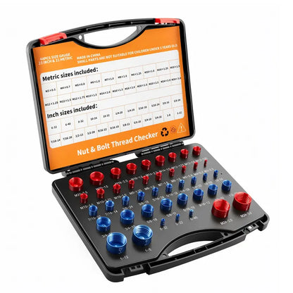 🔩 Nut & Bolt Thread Checker Set – Find Any Bolt Size in Seconds