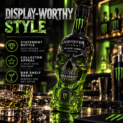 Monster Energy Black Label Skull Bottle 💀💚 | Dark Gothic Design �