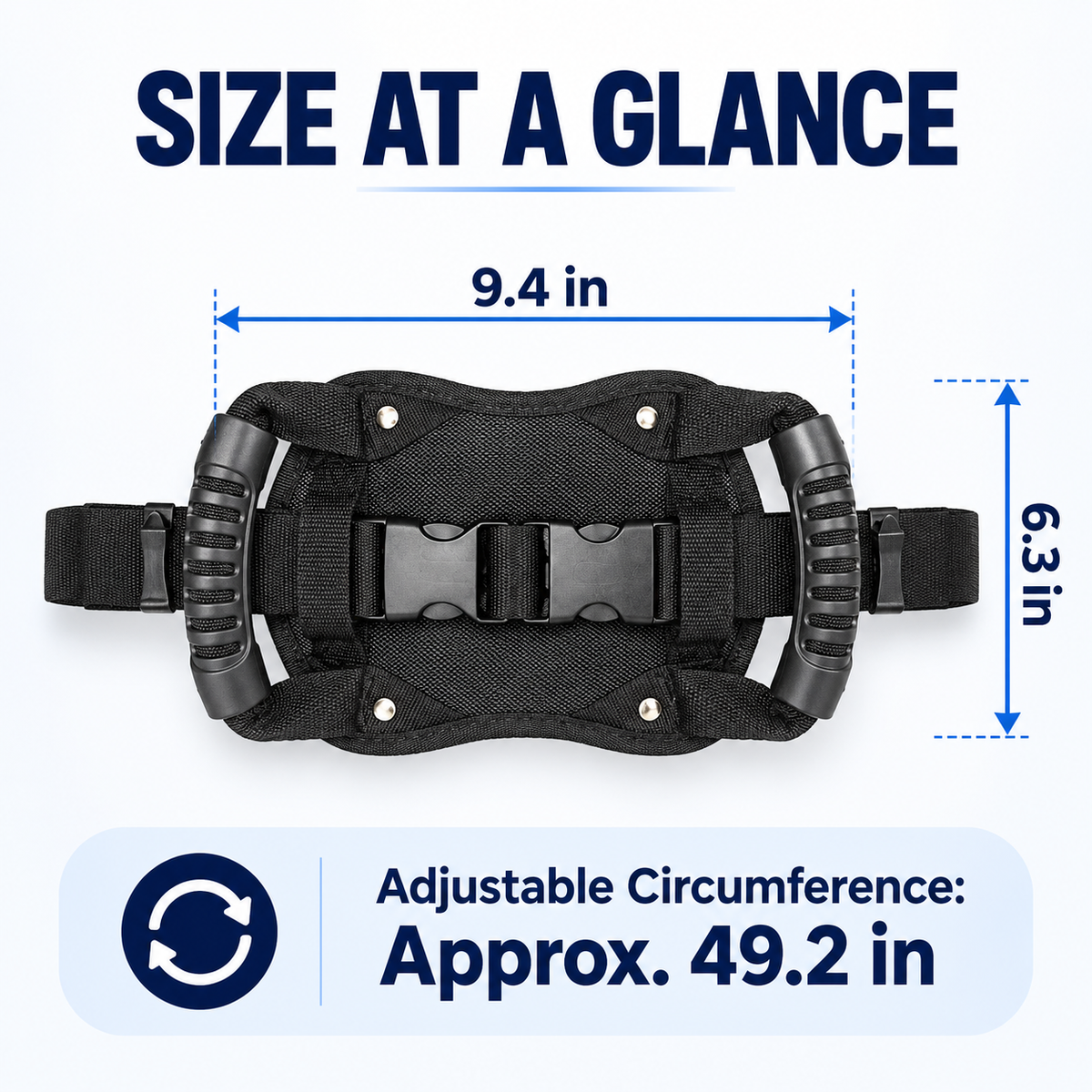 Motorcycle Passenger Grab Belt with Dual Handles – Adjustable Riding Support Belt