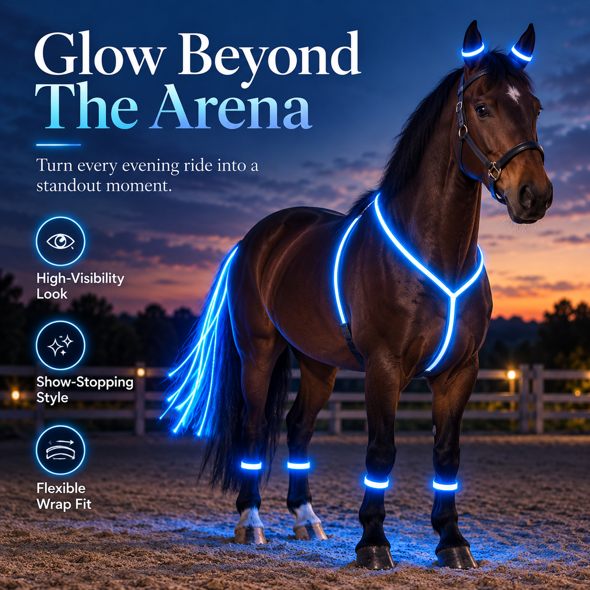 Light Up Every RideLED Horse Riding Visibility Light Set