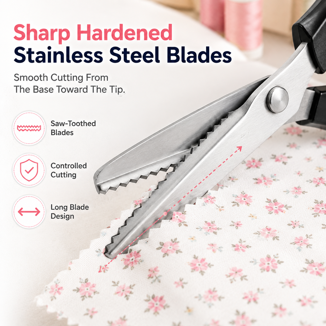 Stainless Steel Lace Serrated Shears