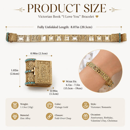 Victorian Book “I Love You” Bracelet