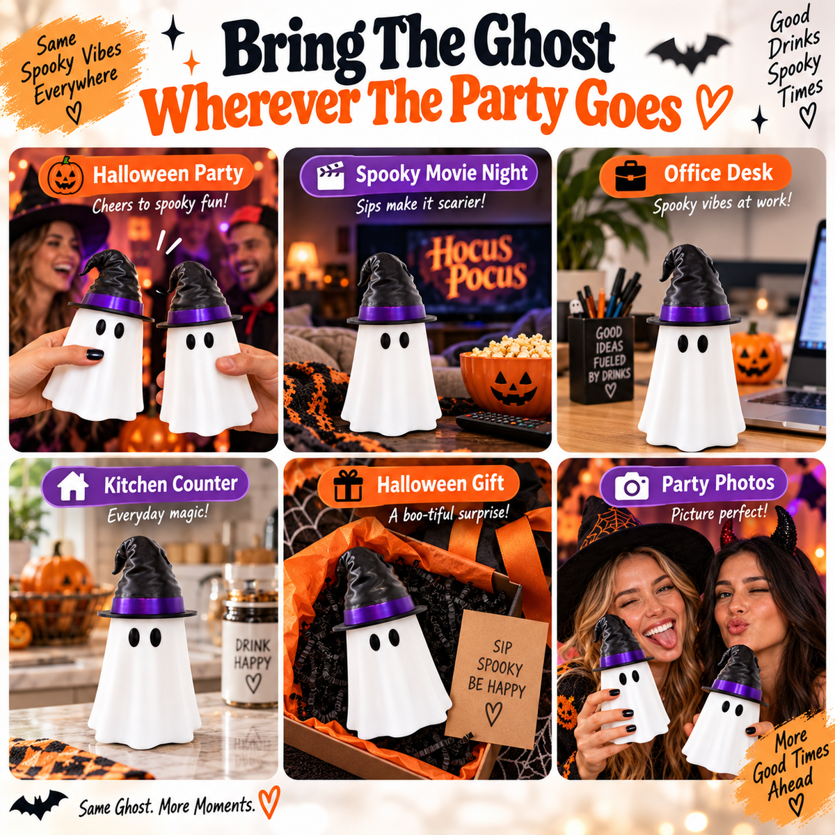 🎃 Limited-Time Halloween Deal — Ghost Witch Hat Beverage Can Cover 👻🥤