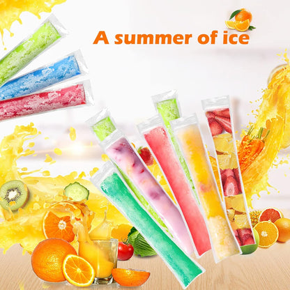 200 PCS DIY Disposable Ice Pop Bags - Create Your Own Healthy Popsicles!