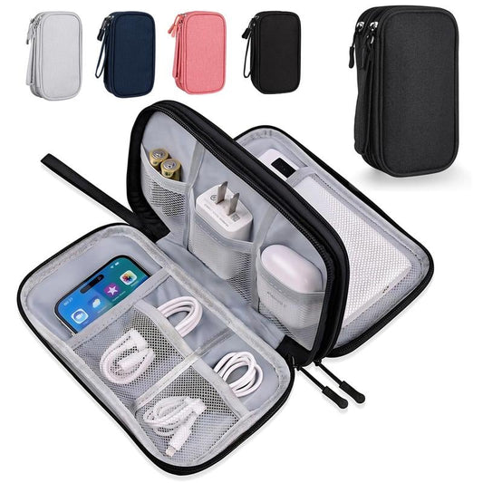 😍Travel Cable Organizer Pouch, Double Layers All-in-One Storage Bag for Cord