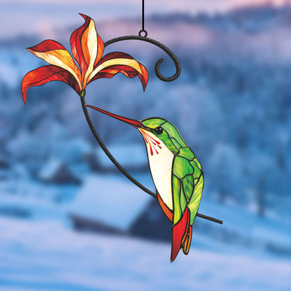 Hummingbird Stained Glass Sun Catcher