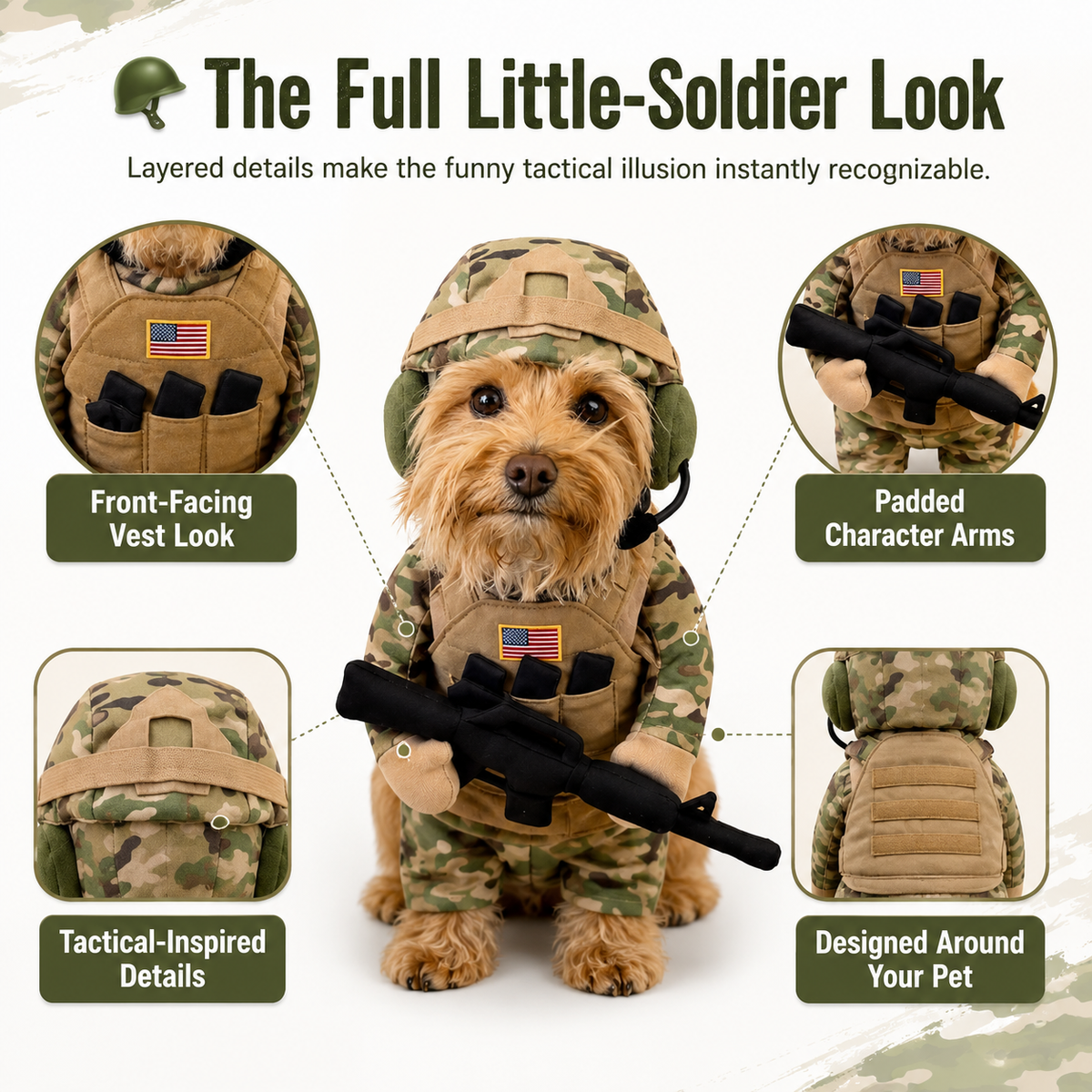 🔥 Limited-Time 50% OFF✨Pet Tactical Soldier Uniform