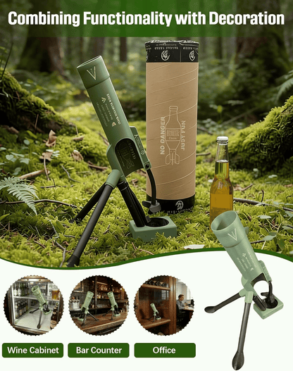 51mm Beer Bottle Mortar Bottle Opener – Novelty Cap-Launching Desk & Bar Accessory