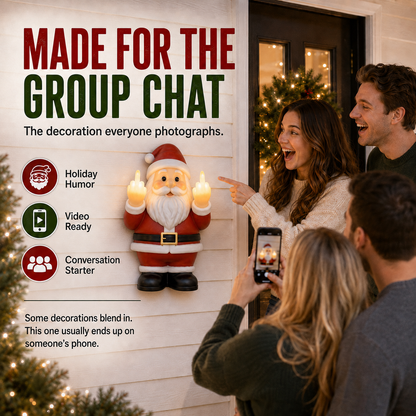 🎅 Mischievous Light-Up Middle Finger Santa Christmas Decor