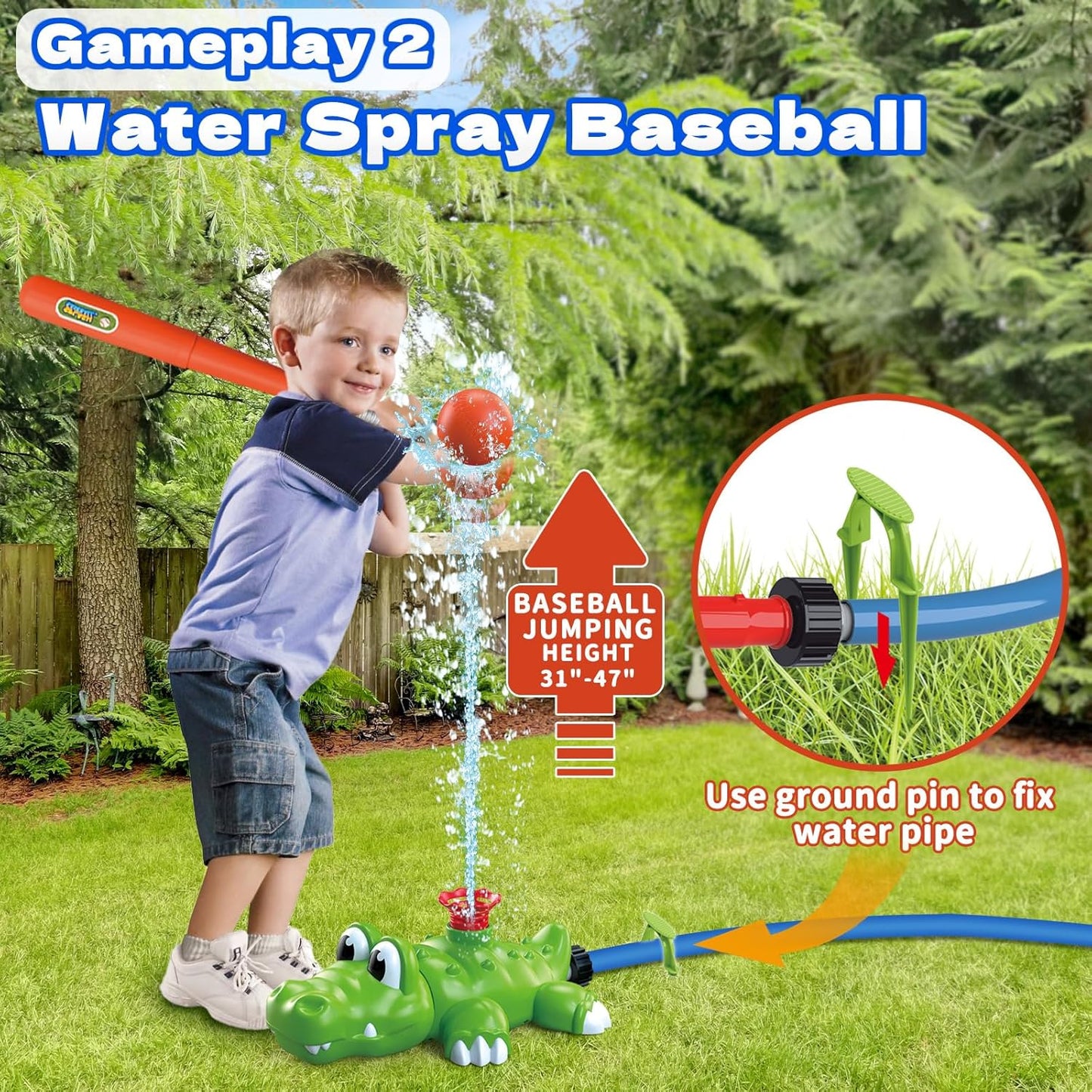 🔥 Last Day 55% OFF–Kids Water Sprinklers T Ball Set & Water Ball Toy