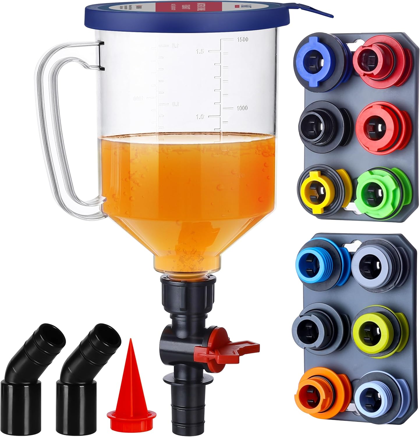 🔥 50% OFF 21-Piece No-Spill Engine Oil Funnel Kit with 12 Adapters & Magnetic Storage