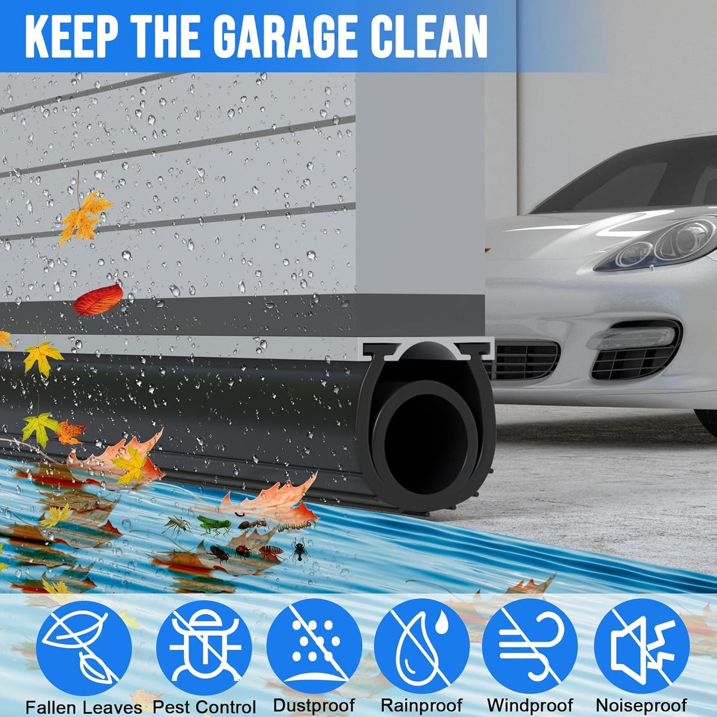 🌧️ 50% OFF Garage Door Bottom Seal – Block Rain, Dirt & Pests 🏠