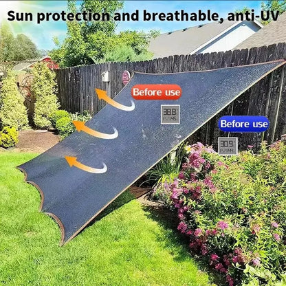 90% Blackout Cloth (Black) - 10 x 13ft UV-Resistant Shade Net with Reinforced Rivets