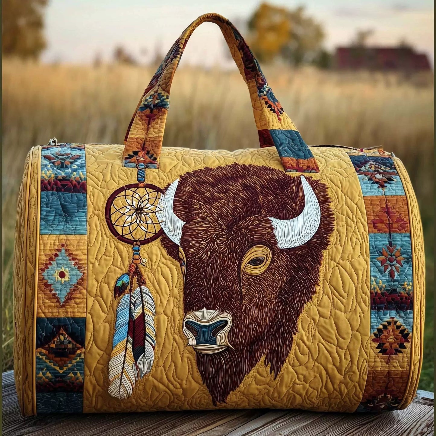 🐮💖Highland Cow Quilted Duffle Bag