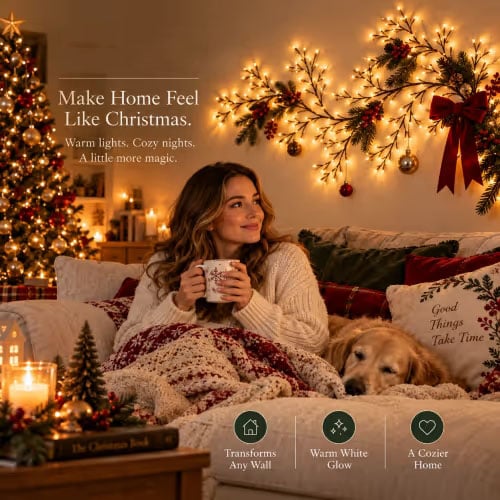 ✨ Flexible LED Branch Lights | Remote-Controlled Holiday Wall Decor