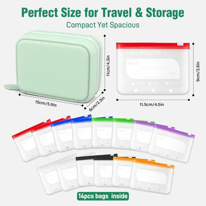 💊A8 Waterproof Pill Pouch Set – 7 Days of Meds & Vitamins💧Waterproof & Crush-Resistant Shell