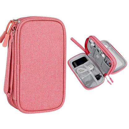 Travel Cable Organizer Pouch, Double Layers All-in-One Storage Bag for Cord